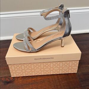 Badgley Mischka Metallic Silver Heels